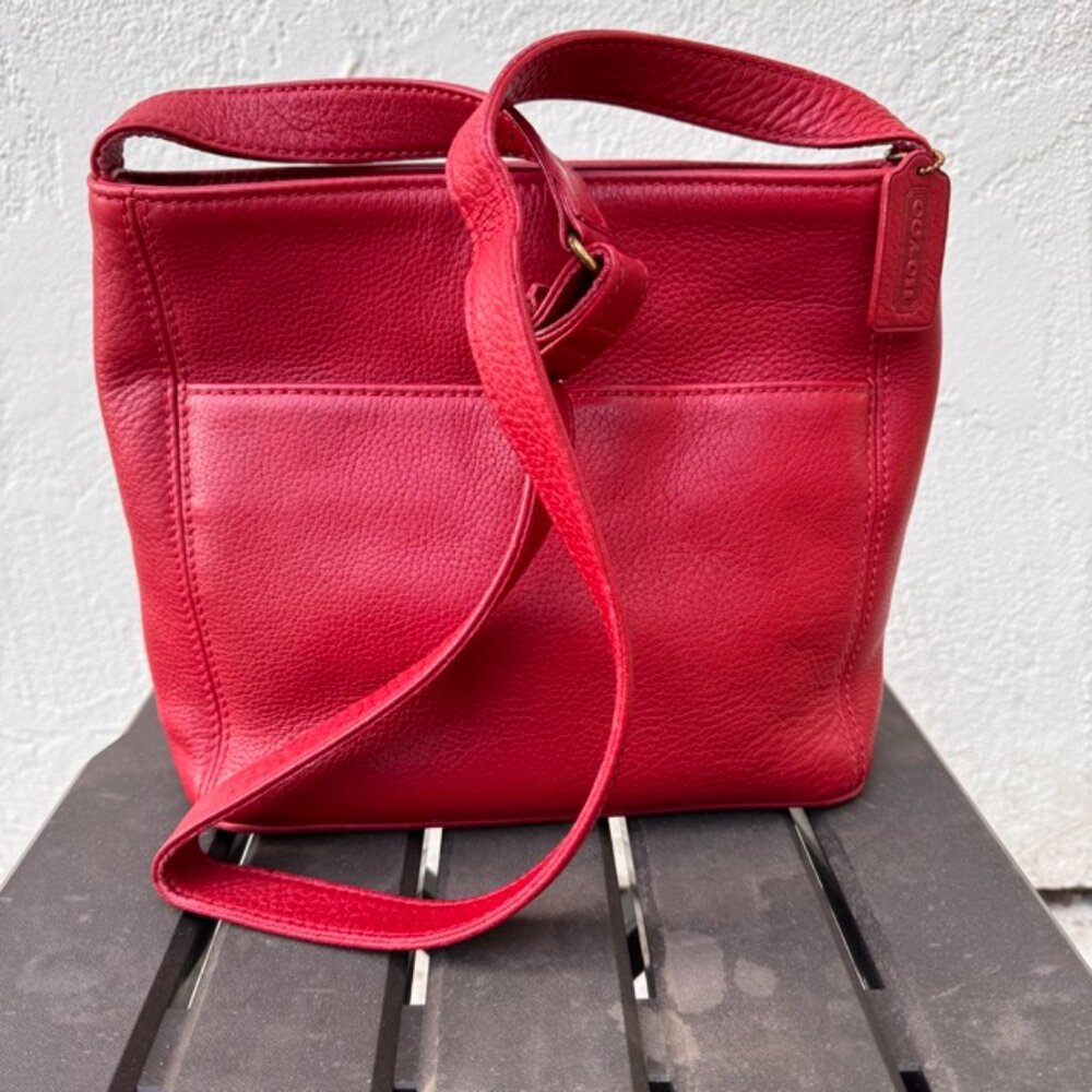 Auth Vintage Tomato Red Costa Rica Coach 4924 Sonoma Pocket Zip Leather Bag - Picture 2 of 15